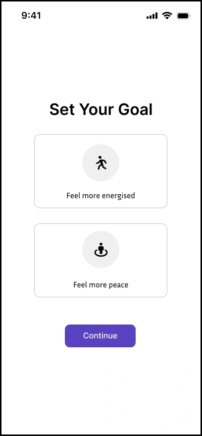 Mood Melody goals settings 原型界面